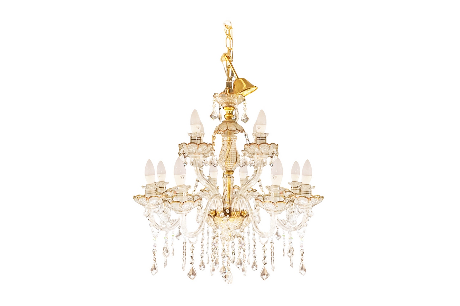 CHANDELIER CLASSIC 1332 8 4 GOLD CARINI K5 K9GD 12LIGHT