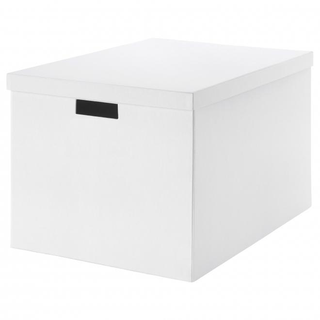 TJENA Storage box with lid, white - IKEA